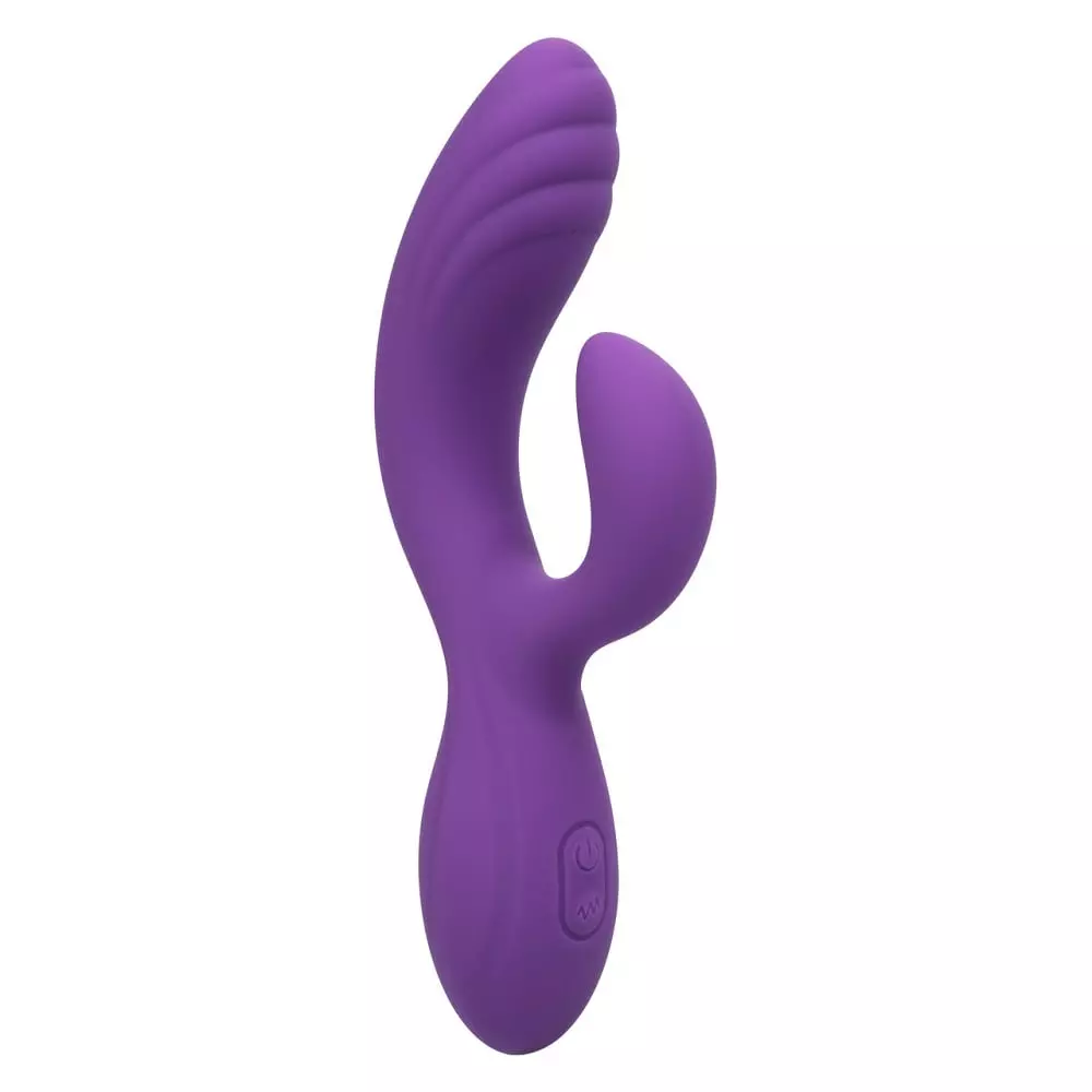 Stella Liquid Silicone C Curve Rabbit Style Vibrator In Purple